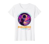 Great European Solar Eclipse Madrid 2026 Bull Art Value Graphic T-Shirt, Women, White, XS
