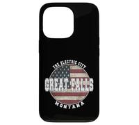 Great Falls Montana, Vintage American flag Case for iPhone 13 Pro