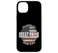 Great Falls Montana, Vintage American flag Case for iPhone 14 Plus