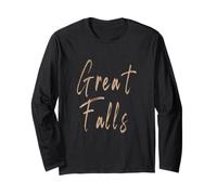 Great Falls Montana Vintage Elegant Design Long Sleeve T-Shirt
