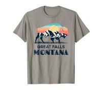 Great Falls Montana Vintage Hiking Bison Nature T-Shirt