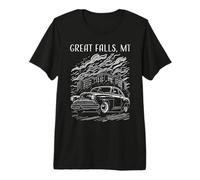 Great Falls MT Classic Car Industrial Vintage Design Premium T-Shirt