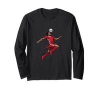 Great Football Header to Score The Goal in RED Long Sleeve T-Shirt