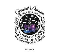 Great gift Idea for Gemini notebook 100 pages 6x9 inch: Gemini Woman Soul Of A Mermaid Birthday Gif
