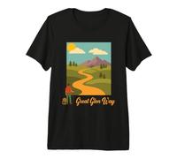 Great Glen Way Retro Style Mountain Hiking Outdoor Graphic Premium T-Shirt