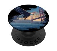 Great Golden Gate Bridge with Amazing Eagle Costume PopSockets Adhesive PopGrip