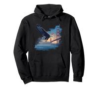 Great Golden Gate Bridge with Amazing Eagle Costume Pullover Hoodie