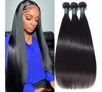 Great Grace 24" 26" 28" 12A 100% Unprocessed Human Hair 3 Bundles Natural Black 3 Bundles 24" 26" 28" Brazilian Straight