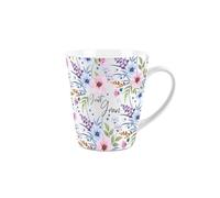 Great Gran Gift Mug - Blue and Purple Floral Design Small Latte Mug - Ceramic Tea/Coffee Cup Presents for Her