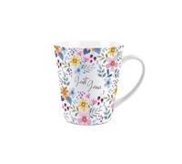 Great Gran Gift Mug - Colourful Flowers Small Latte Mug - Ceramic Tea/Coffee Cup Presents for Her