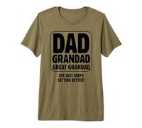 Great Grandad Life just Keeps Getting Better Funny Gramps Premium T-Shirt