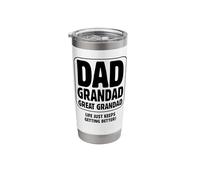 Great Grandad Life just Keeps Getting Better Funny Gramps Stainless Steel Insulated Tumbler