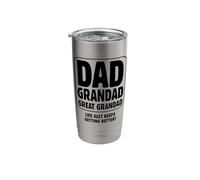 Great Grandad Life just Keeps Getting Better Funny Gramps Stainless Steel Insulated Tumbler