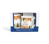 Great Grandad Mug & Coaster Gift Set - Autumn Trees Fathers Day/Birthday Gift for Grandparents Bone China Mug and Cork Coaster Set - Tea/Coffee Cup Present