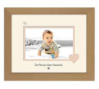 Great Grandchild Photo Frame Our Precious Double Mounted Quality Gift (Oak Finish Frame Cream Mount Beige Inside)