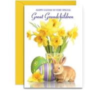 Great Grandchildren Easter Card - Medium Sized Card (A5 Size -148mm x 210mm) with Envelope