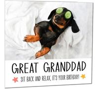 Great Granddad Birthday Card - Relax Dog Dachshund Funny Birthday Cards for Great Granddad Grandfather