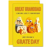 Great Granddad Cheesy Birthday Card - Large A5 Size - Cheese Funny Birthday Cards for Great Granddad Grandfather