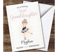 Great Granddaughter 10th Ballet Dancer Ballerina Personalised Birthday Card - Personalised Birthday Card For 10th Birthday, Custom Birthday Card
