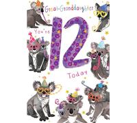 Great Granddaughter 12th Birthday Card Age 12 Koala 9" x 6" Lovely Verse