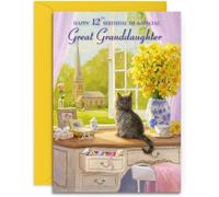 Great Granddaughter 12th Birthday Card - Spring Day - Medium Sized Card (A5 Size -148mm x 210mm) with Envelope