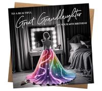 Great Granddaughter 14th Birthday Card - Elegant Bday Cards for a Special Great Grand Daughter - Age 14 Birthday Cards for Granddaughter with Lovely Words - 14th Bday Card Turning 14 Years Old