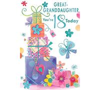 Great Granddaughter 18th 18 Presents Design Happy Birthday Card Lovely Verse
