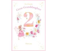 Great Granddaughter 2nd Birthday Card Age 2 Daisy Fairy 9" x 6" Lovely Verse