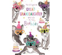 Great Granddaughter Birthday Card Koala 9" x 6" Lovely Verse