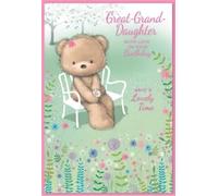 Great Granddaughter Birthday Card with Teddy Bear Design, Floral Theme, 13 x 19 cm