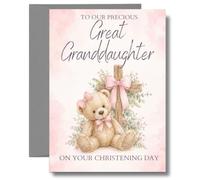 Great Granddaughter Christening Card Teddy Bear CHRIST23