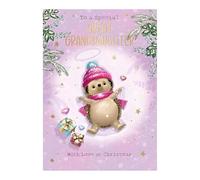 Great-Granddaughter Christmas Card - Special Great-Granddaughter - Hedgehog Snow Angel - Artistic Festive Design - Special Finish - Made in the UK - Eco-Friendly