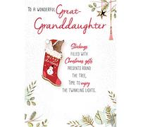 Great-Granddaughter Embellished Christmas Card Shine Bright Range Cards XSH030