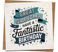 Great Grandma Birthday Card - Have a Fantastic Birthday - 145mm x 145mm Square Greeting Card with Kraft Envelope