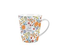 Great Grandma Gift Mug - Orange Flowers Small Latte Mug - Floral Ceramic Tea/Coffee Cup Presents for Her