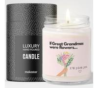 Great Grandma Gifts - Luxury Soy Wax Candle - Vanilla, Jasmine, Sugared Almond - Makester