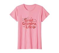 Great Grandma Life: Knitting Love and Coffee Comfort T-Shirt, Women, Pink, XS