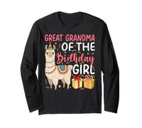 Great Grandma of the Birthday Girl Llama Birthday Party Long Sleeve T-Shirt