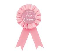 Great Grandma To Be Tinplate Badge Pin, Pink Rosette Great Grandma Button Pin, Gender Reveal Badge Button for Grandparents, Pink Ribbon Brooch Buttons for Newborn Baby/Welcome Baby Party to Wear, M