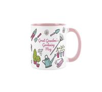 Great Grandmas Gardening Mug - Gardening Accessories & Tools Presents - White & Pink Coffee/Tea Gift for Gardeners 11oz