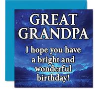 Great Grandpa Birthday Card - Magical Night Sky - Happy Birthday Card for Great Grandpa from Grandson Granddaughter, 145mm Bright and Wonderful Sentiment Bday Greeting Cards