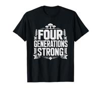 Great Grandpa Four Generations Family Silhouette Milestone T-Shirt