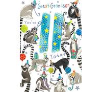 Great Grandson 11th Birthday Card Age 11 Lemurs 9" x 6" Lovely Verse