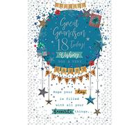 Great Grandson 18 18th Today Wishing You A Happy Birthday Card Lovely Verse