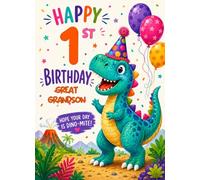 Great Grandson 1st Kids Birthday Card (Dinosaur Party)