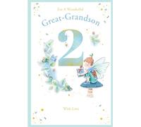 Great Grandson 2nd Birthday Card Age 2 Acorn Pixie 9" x 6" Lovely Verse
