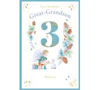 Great Grandson 3rd Birthday Card Age 3 Pinecone Pixie 9" x 6" Lovely Verse
