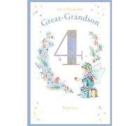Great Grandson 4th Birthday Card Age 4 Berry Pixie 9" x 6" Lovely Verse