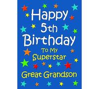 Great Grandson 5th Birthday Card (Blue)