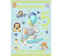 Great Grandson 5th Birthday Card - from Nanna Grandad Greeting Blank Inside Envelope Included Gift Idea UK